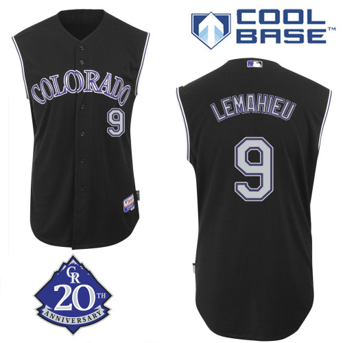 DJ LeMahieu #9 Youth Baseball Jersey-Colorado Rockies Authentic Alternate 2 Black MLB Jersey